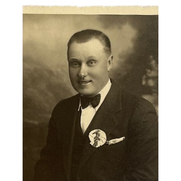 Antique Ephemera Early 1900s RPPC Postcard Handsome Important Couple Foreign SEE - Picture 4 of 5